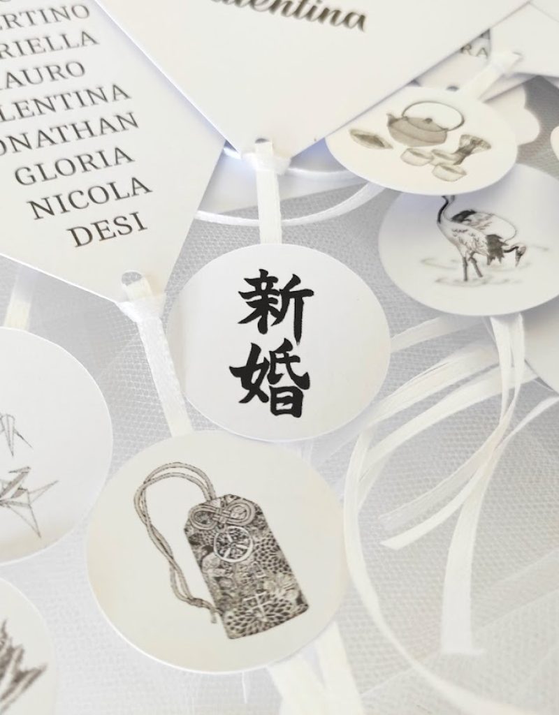 Partecipazioni con disegni personalizzati: Giappone e origami