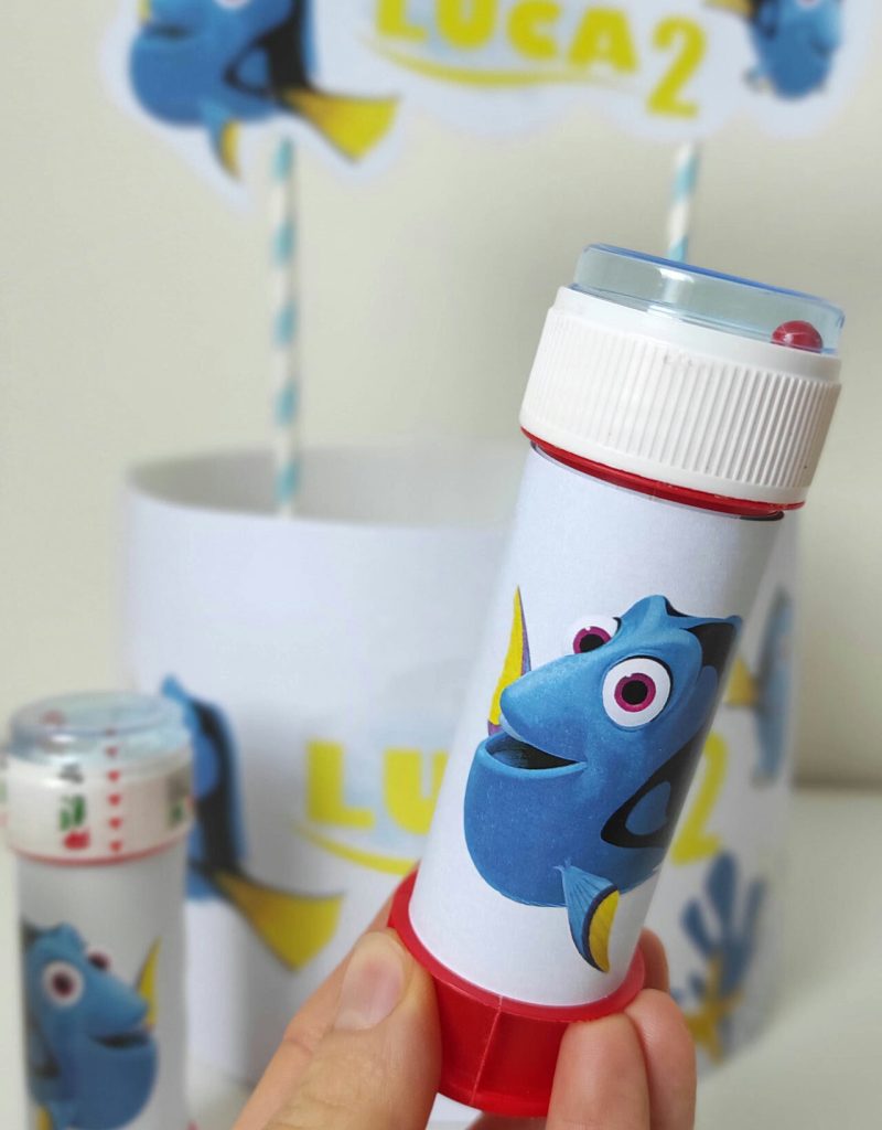 Party-Kit compleanno Dory: bolle di sapone